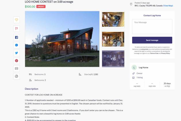 Win a Log Cabin Style House in Alberta, Canada