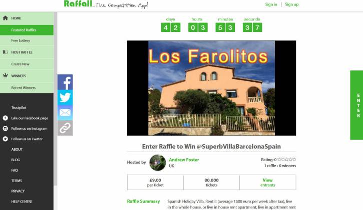 Win a Spanish Villa with Apartment near to Barcelona