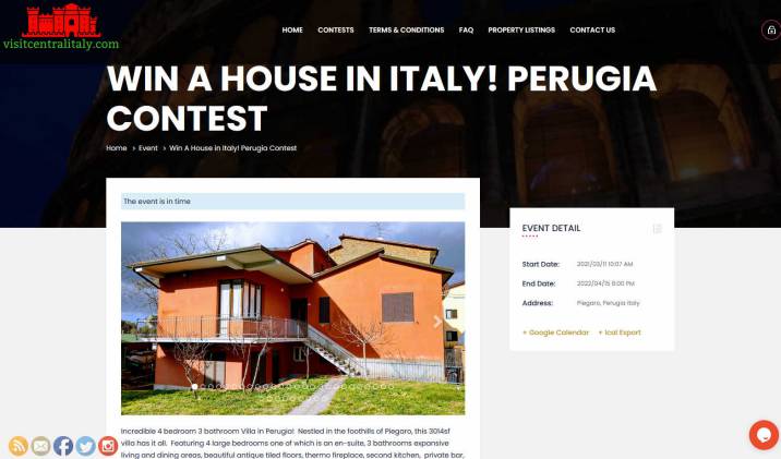 Win a Villa in an Ancient Village in Italian Region of Perugia