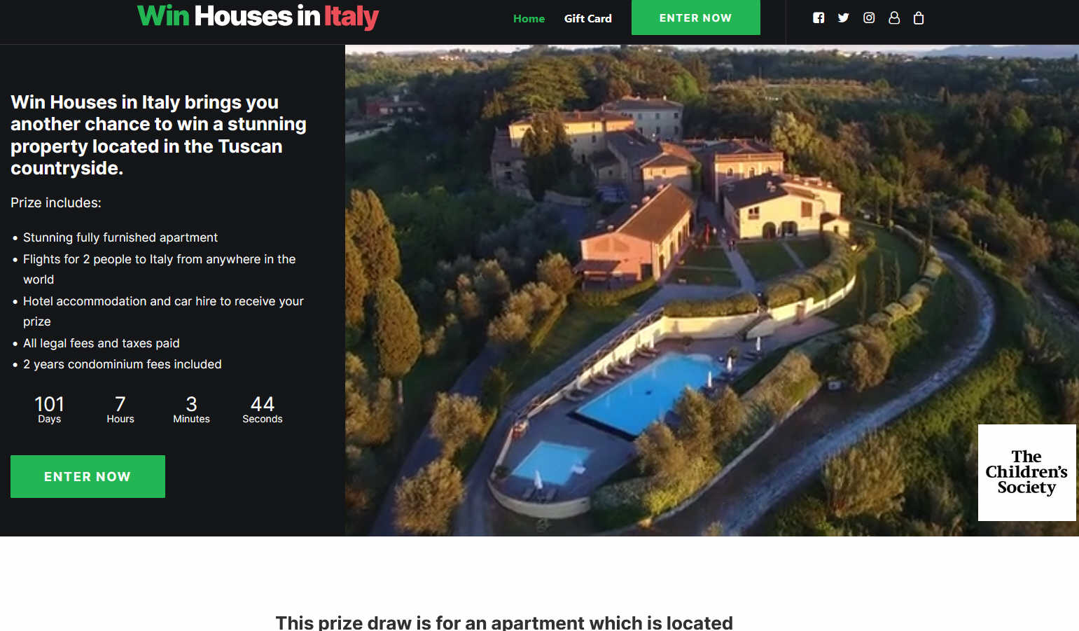 Win an Apartment in Historic Hillside Tuscan Community
